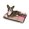 Pink Monsters & Stripes Outdoor Dog Beds - Medium - IN CONTEXT
