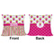 Pink Monsters & Stripes Outdoor Pillow - 16x16