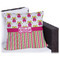Pink Monsters & Stripes Outdoor Pillow (Personalized)