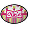 Pink Monsters & Stripes Oval Patch