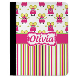 Pink Monsters & Stripes Padfolio Clipboard - Large (Personalized)