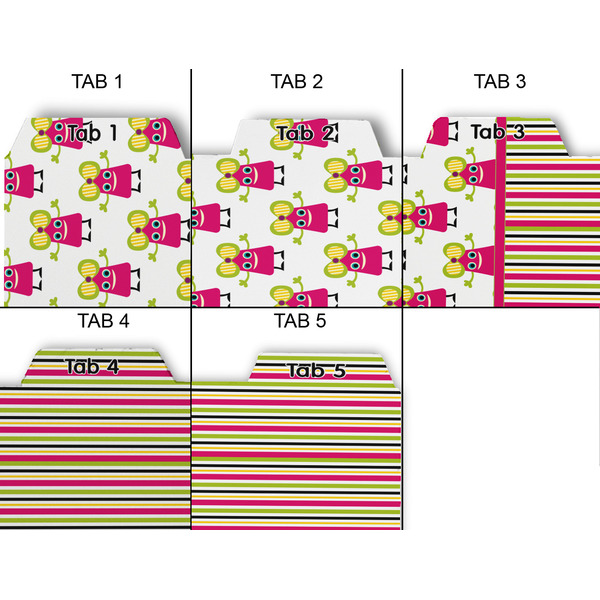 Pink Monsters & Stripes Page Dividers - Set of 5 - Approval
