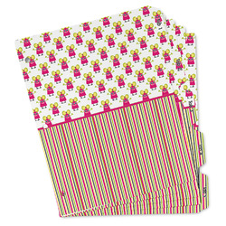 Pink Monsters & Stripes Binder Tab Divider - Set of 5 (Personalized)