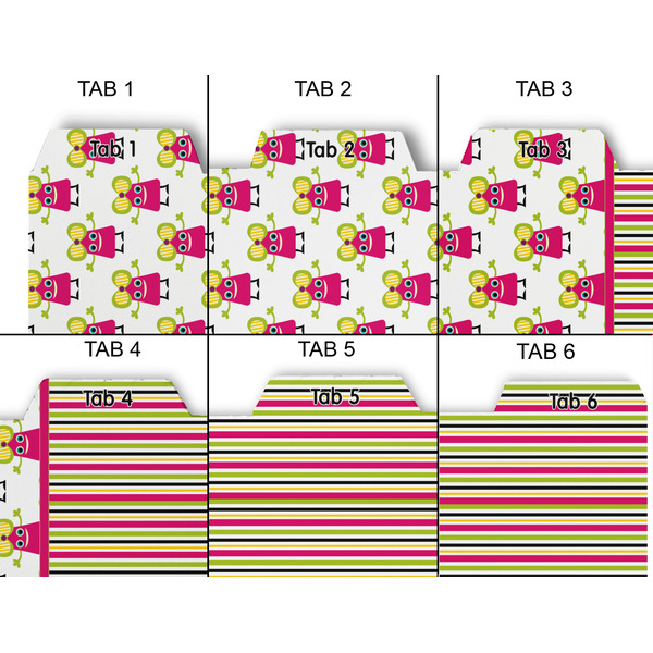 Pink Monsters & Stripes Page Dividers - Set of 6 - Approval