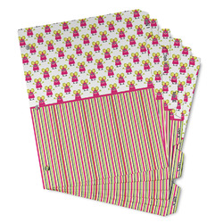 Pink Monsters & Stripes Binder Tab Divider - Set of 6 (Personalized)