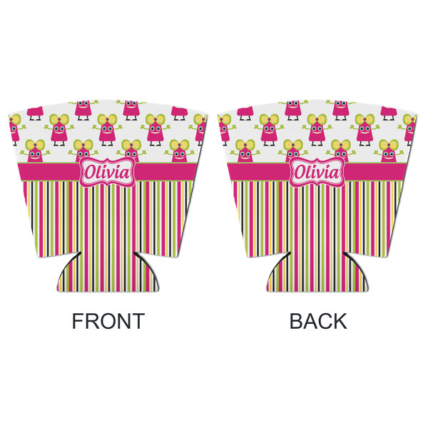 Pink Monsters & Stripes Party Cup Sleeves - with bottom - APPROVAL