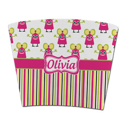 Pink Monsters & Stripes Party Cup Sleeve - without bottom (Personalized)