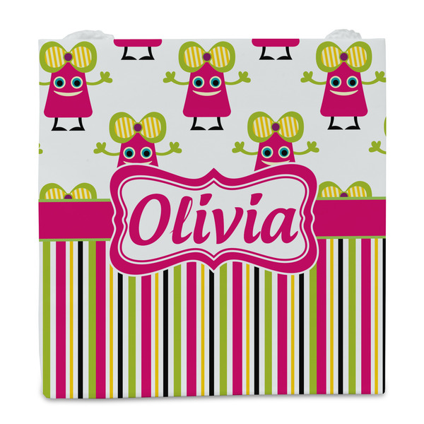 Pink Monsters & Stripes Party Favor Gift Bag - Gloss - Front