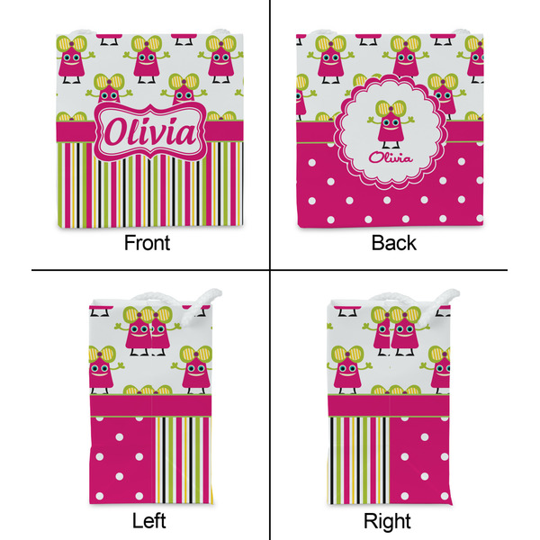 Pink Monsters & Stripes Party Favor Gift Bag - Matte - Approval
