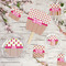 Pink Monsters & Stripes Party Supplies Combination Image - All items - Plates, Coasters, Fans