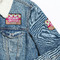 Pink Monsters & Stripes Patches Lifestyle Jean Jacket Detail