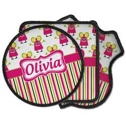 Pink Monsters & Stripes Iron on Patches (Personalized)