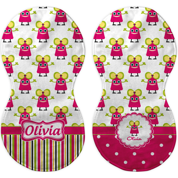 Pink Monsters & Stripes Peanut Shaped Burps - Approval