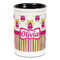 Pink Monsters & Stripes Ceramic Pencil Holders - Black