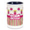 Pink Monsters & Stripes Ceramic Pencil Holders - Blue