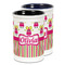 Pink Monsters & Stripes Ceramic Pencil Holder - Large