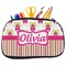 Pink Monsters & Stripes Neoprene Pencil Case - Medium w/ Name or Text
