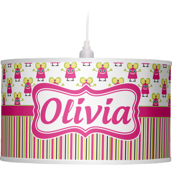 Pink Monsters & Stripes Pendant Lamp Shade