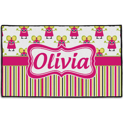 Pink Monsters & Stripes Door Mat - 60"x36" (Personalized)