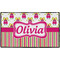 Pink Monsters & Stripes Door Mat - 60"x36" (Personalized)