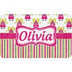 Pink Monsters & Stripes Bath Mat (Personalized)