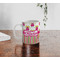 Pink Monsters & Stripes Personalized Coffee Mug - Lifestyle