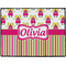 Pink Monsters & Stripes Personalized Door Mat - 24x18 (APPROVAL)
