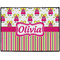 Pink Monsters & Stripes Door Mat (Personalized)