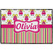 Pink Monsters & Stripes Personalized Door Mat - 36x24 (APPROVAL)