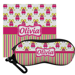Pink Monsters & Stripes Eyeglass Case & Cloth (Personalized)