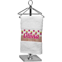 Pink Monsters & Stripes Cotton Finger Tip Towel (Personalized)