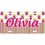 Pink Monsters & Stripes Front License Plate (Personalized)
