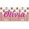 Pink Monsters & Stripes Front License Plate (Personalized)