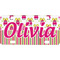 Pink Monsters & Stripes Personalized Novelty Mini License Plate