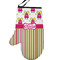 Pink Monsters & Stripes Left Oven Mitt (Personalized)