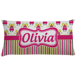 Pink Monsters & Stripes Pillow Case (Personalized)