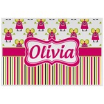 Pink Monsters & Stripes Laminated Placemat w/ Name or Text