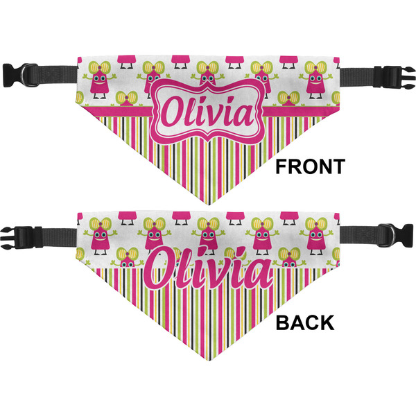 Pink Monsters & Stripes Pet Bandana Approval
