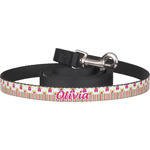 Pink Monsters & Stripes Dog Leash (Personalized)