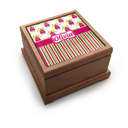 Pink Monsters & Stripes Pet Urn w/ Name or Text