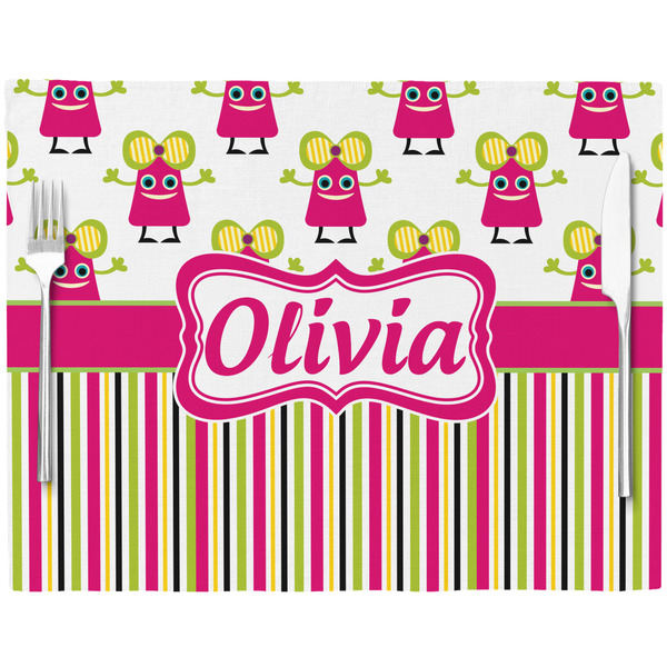 Pink Monsters & Stripes Placemat with Props