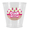 Pink Monsters & Stripes Plastic Shot Glass (Personalized)