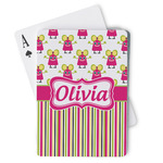 Pink Monsters & Stripes Playing Cards (Personalized)