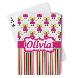 Pink Monsters & Stripes Playing Cards (Personalized)