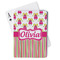 Pink Monsters & Stripes Playing Cards - Front View