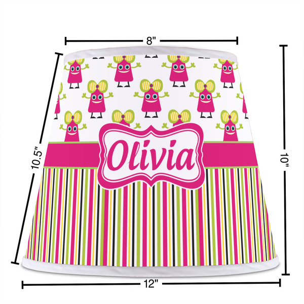Pink Monsters & Stripes Poly Film Empire Lampshade - Dimensions