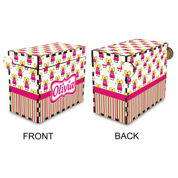 Pink Monsters & Stripes Recipe Box - Full Color - Approval