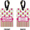 Pink Monsters & Stripes Rectangle Luggage Tag (Front + Back)
