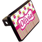 Pink Monsters & Stripes Rectangular Trailer Hitch Cover - 2" (Personalized)
