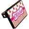 Pink Monsters & Stripes Rectangular Car Hitch Cover w/ FRP Insert (Angle View)